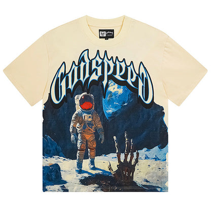 GODSPEED Astronaut Meets Skeleton Hand T-shirt Godspeed